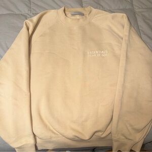 Fear of God Essentials Crewneck Sweatshirt in Tan/Cream/Beige